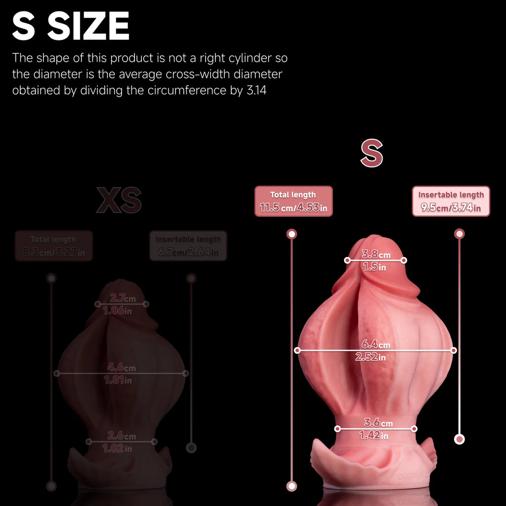 Oieffur Fissure Fantasy Stroker petal-textured platinum silicone fantasy dildo on a white background.