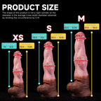 Horse-inspired platinum silicone fantasy dildo from Oieffur, featuring a strong bow design for adult pleasure.
