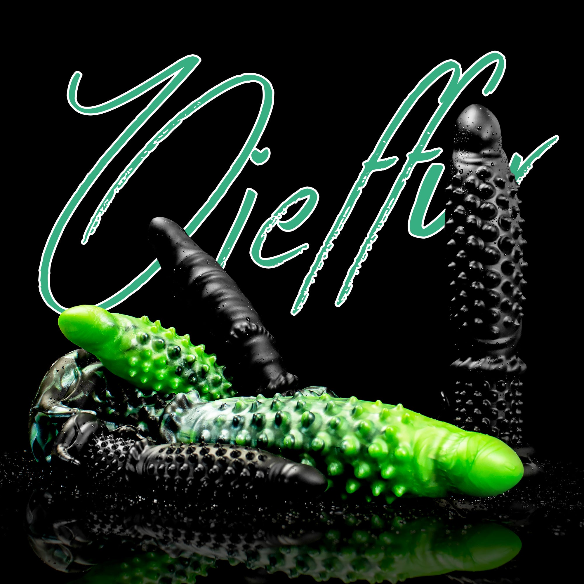 Gode à pointes "Abyss" | Gode monstre noir | Silicone platine Image secondaire du produit