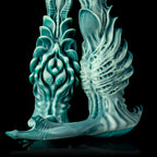 Oieffur Fantasy Dildo with winding design and textured beads for enhanced pleasure, shown in a detailed close-up image.