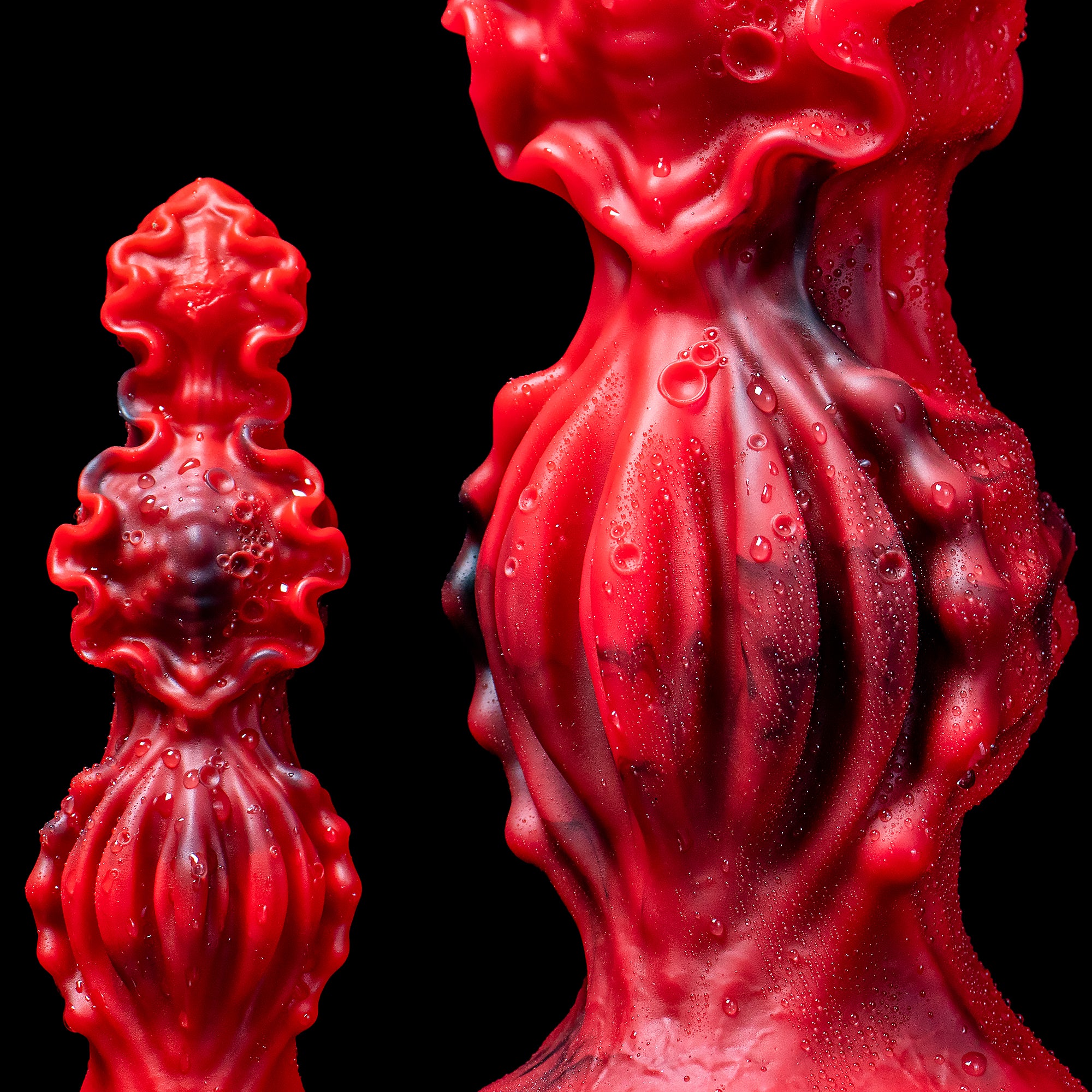 Oieffur Abyssal Depths beaded dildo made of medical grade silicone, featuring a textured, beaded design for fantasy pleasure.