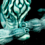 Oieffur Winding Fantasy Dildo with textured beads for pleasure, featuring detailed design and realistic shape.