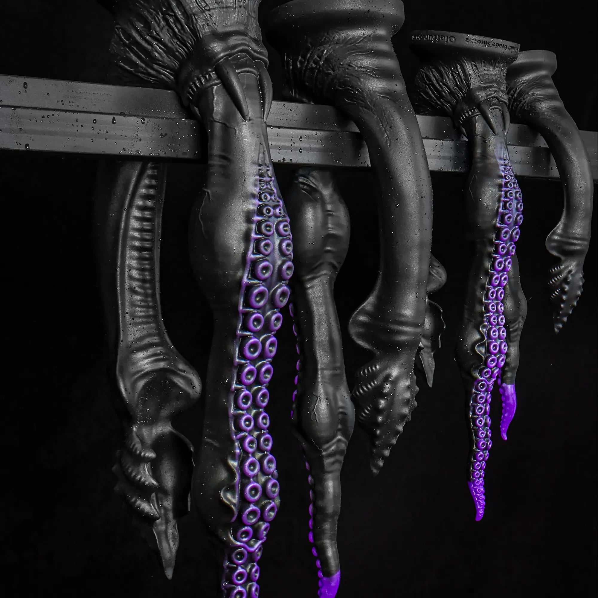 Oieffur Twin Fantasy double-ended dildo with alien tentacle design, featuring detailed textures and vibrant colors for adult pleasure.