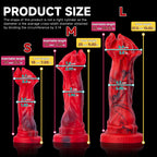 Red Rock Turtle fantasy dildo by Oieffur, made of high-quality silicone, featuring a red dragon design and detailed turtle shape.