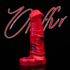 Oieffur male silicone penis sleeve extender with added girth and length, shown on a male model for enhanced performance.