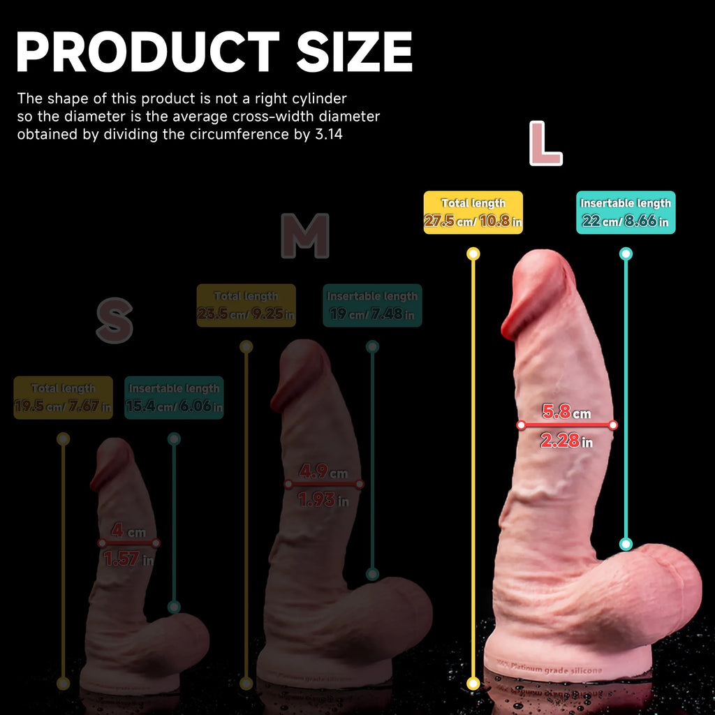 Realistic Vivid Dildo by Oieffur featuring a thick design, large head, and gentle curve for a lifelike appearance.