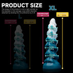 Oieffur Thick Conqueror Platinum silicone dildo with tapered design, fantasy dildo for adult pleasure, shown in XL size.
