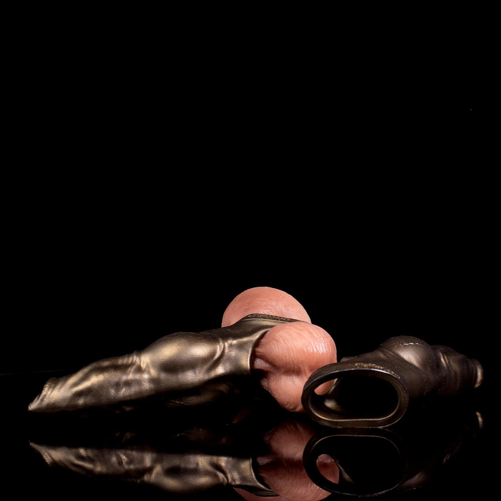 Realistic dog penis sleeve made of platinum silicone, designed as a canine cock extender, for enhanced pet intimacy.
