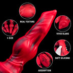 Realistic silicone dildo shaped like a wolf and dog, from Oieffur Firewolf collection, showcasing detailed design and realistic features.